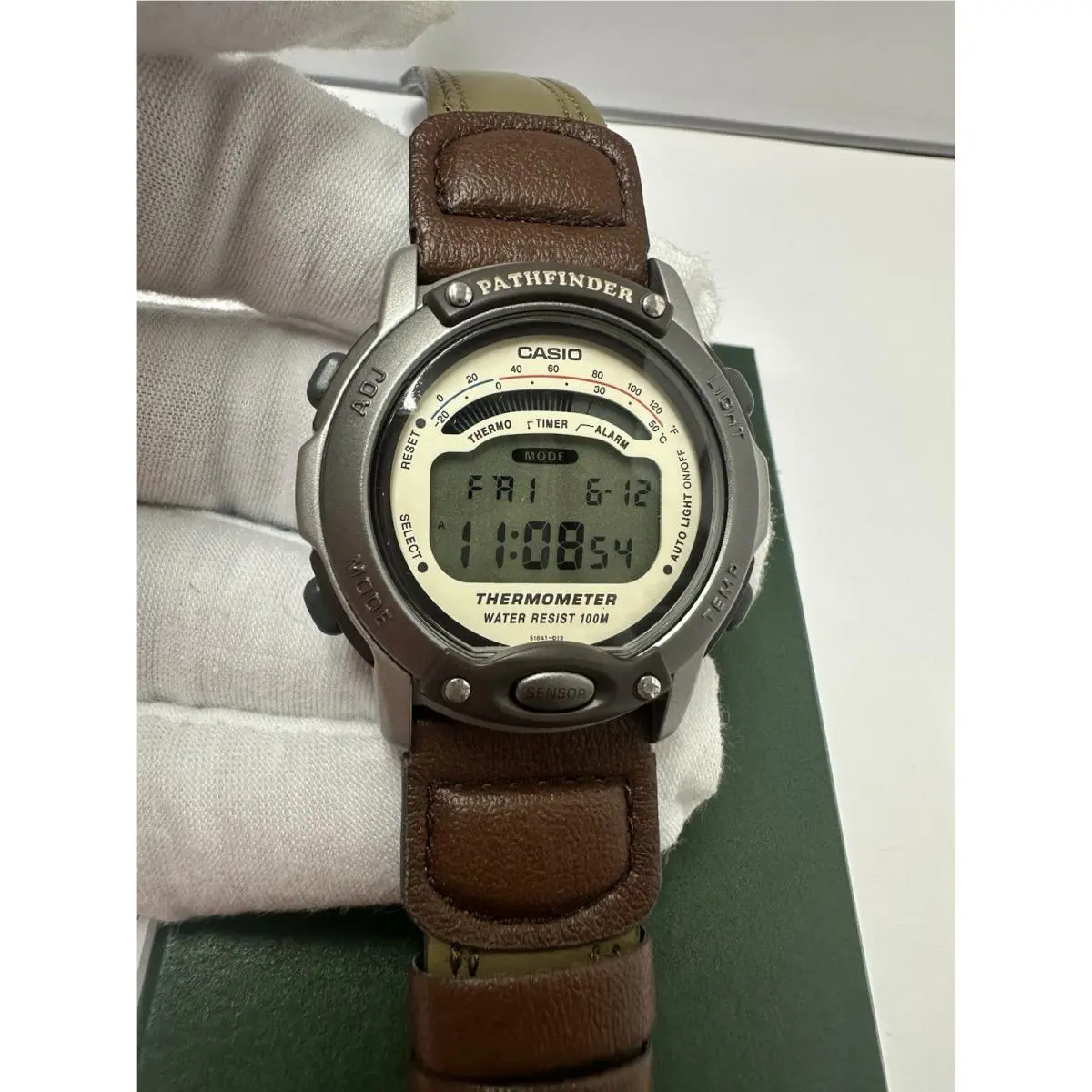 Casio Pathfinder PAL100L-5VT Leather Band Men’s Watch