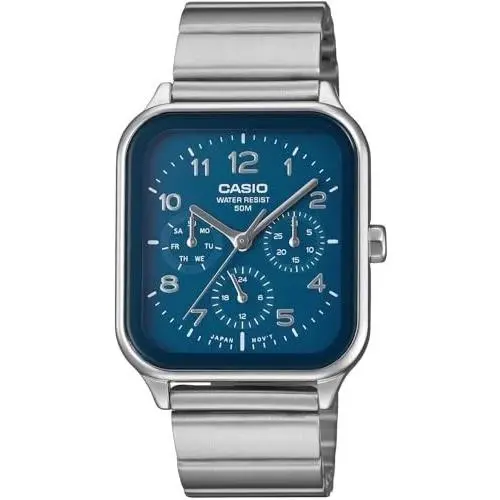 Casio MTP-M306D-2A Men`s Stainless Steel Blue Dial Multi-function Day Date Watch