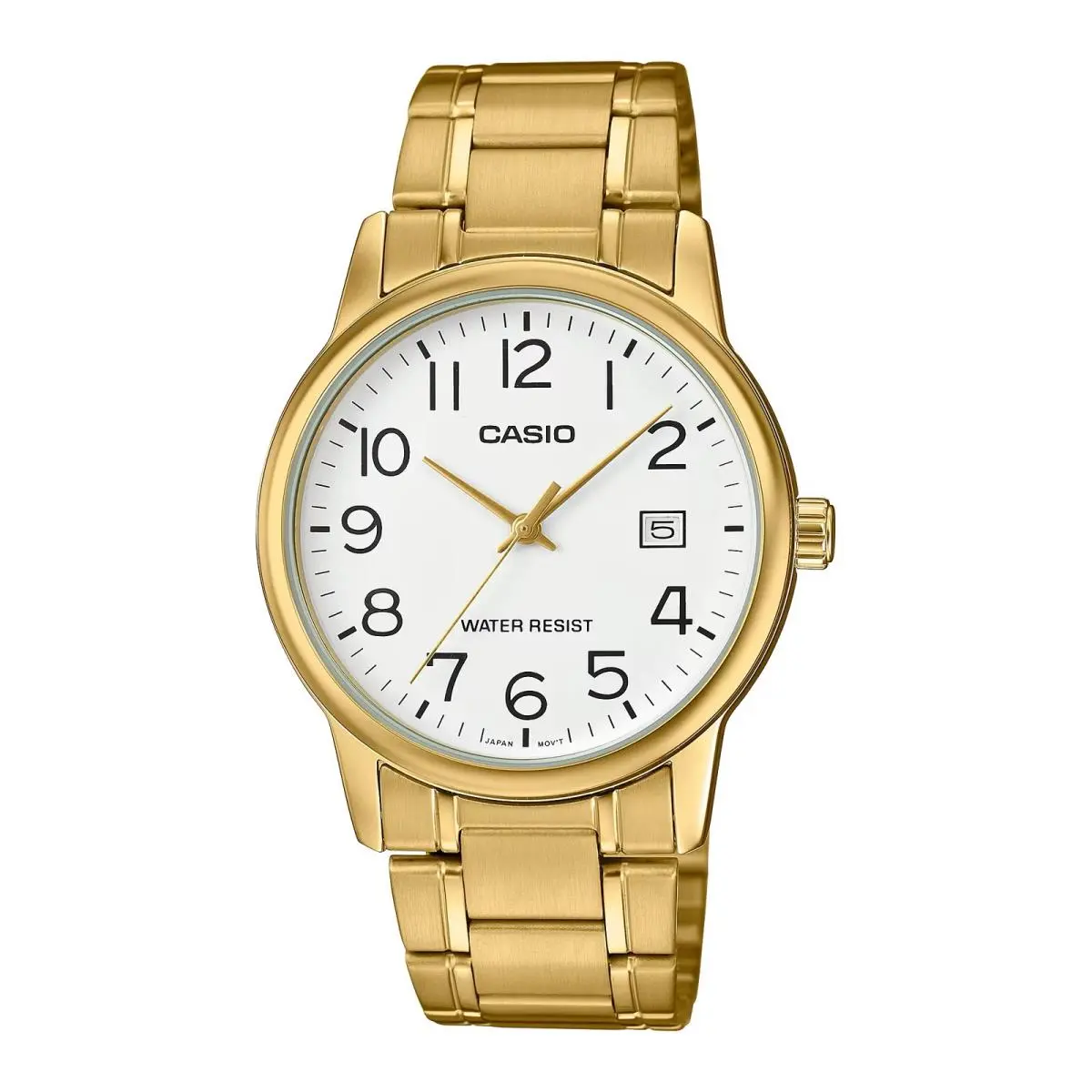 Casio Men’s Gold Stainless Steel Watch with White Dial - MTP-V002G-7B2UDF