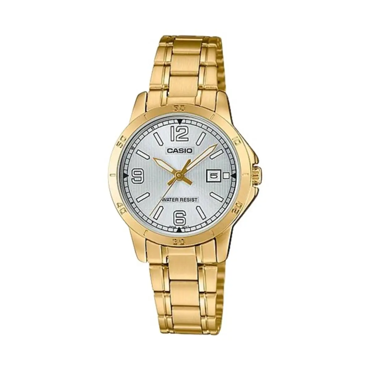 Casio Women’s Silver Dial Gold-tone Stainless Steel Bracelet Watch