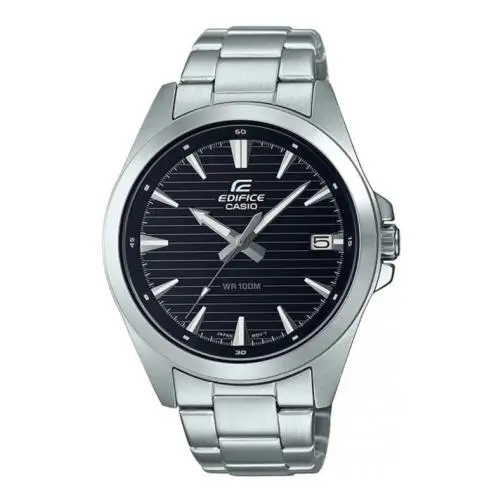 Casio Edifice Men`s Black Dial Stainless Steel Watch EFV-140D-1A