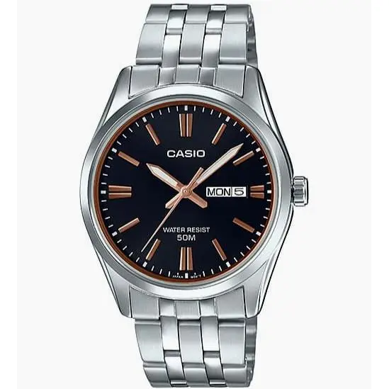 Casio Enticer Mens Quartz Analog Watch Stainless Steel Day Date MTP-1335D-1A2V