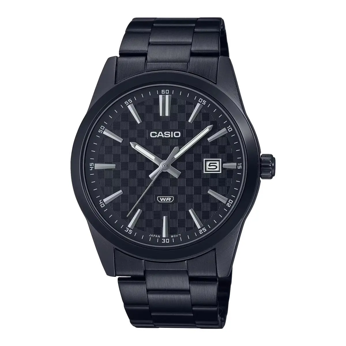 Casio Men’s Black Analog Watch Black Dial Steel Bracelet - MTP-VD03B-1AUDF