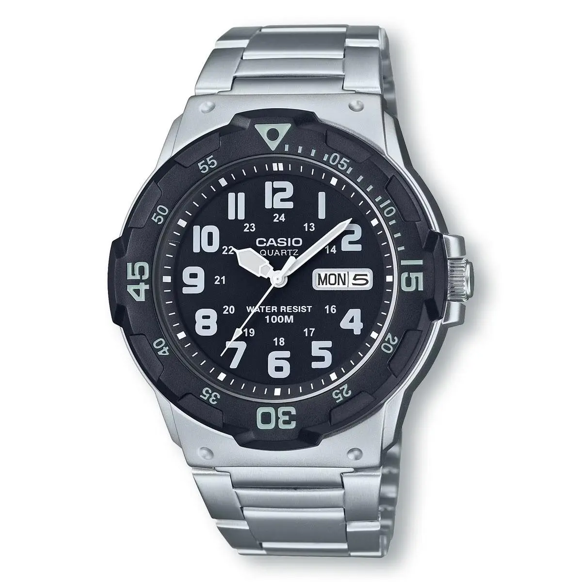 Casio MRW200HD-1B Analog Big Size Diver-style Watch Silver/black