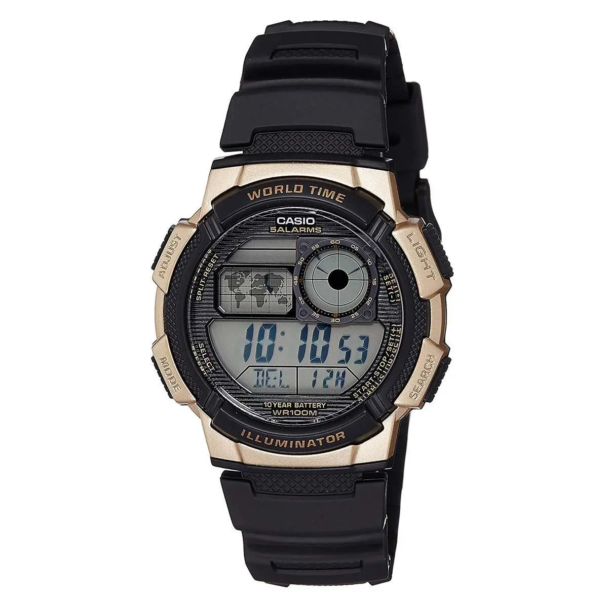 Casio AE1000W-1A3 Men`s Grey Digi Dial Black Strap Alarm Watch