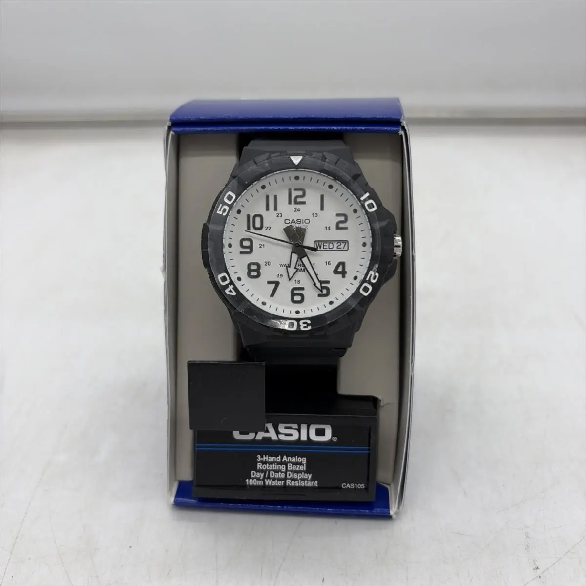 Casio Men`s Oversized Sport Watch with White Dial - MRW210H-7AVKC