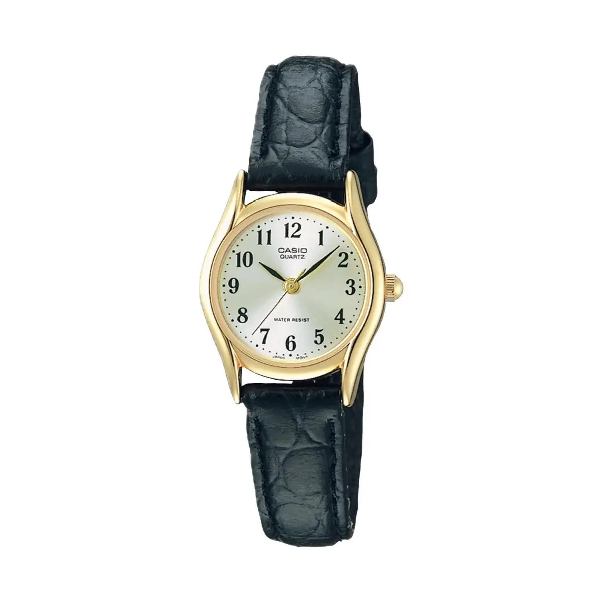 Casio Women’s Gold-tone Case Black Leather Band Analog Watch - LTP-1094Q-7B2RDF