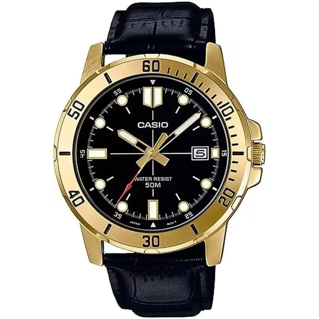 Reloj Para Hombre Casio Resistente Al Agua Hora Mundial Oro