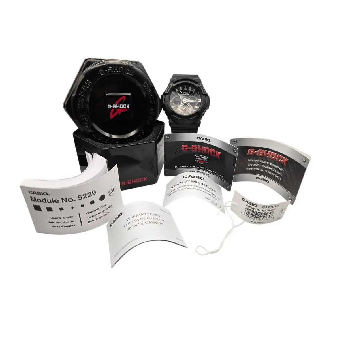G-shock GA-201 Analog-digital Watch Resin Band Full Set Box Papers Sport by Casio