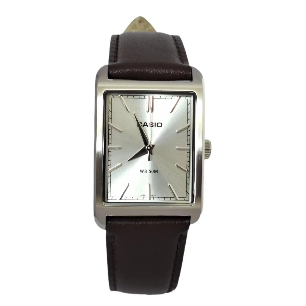 Casio MTP-B215L-7A Silver Dial Analog Laether Band Men Watch MTPB215D
