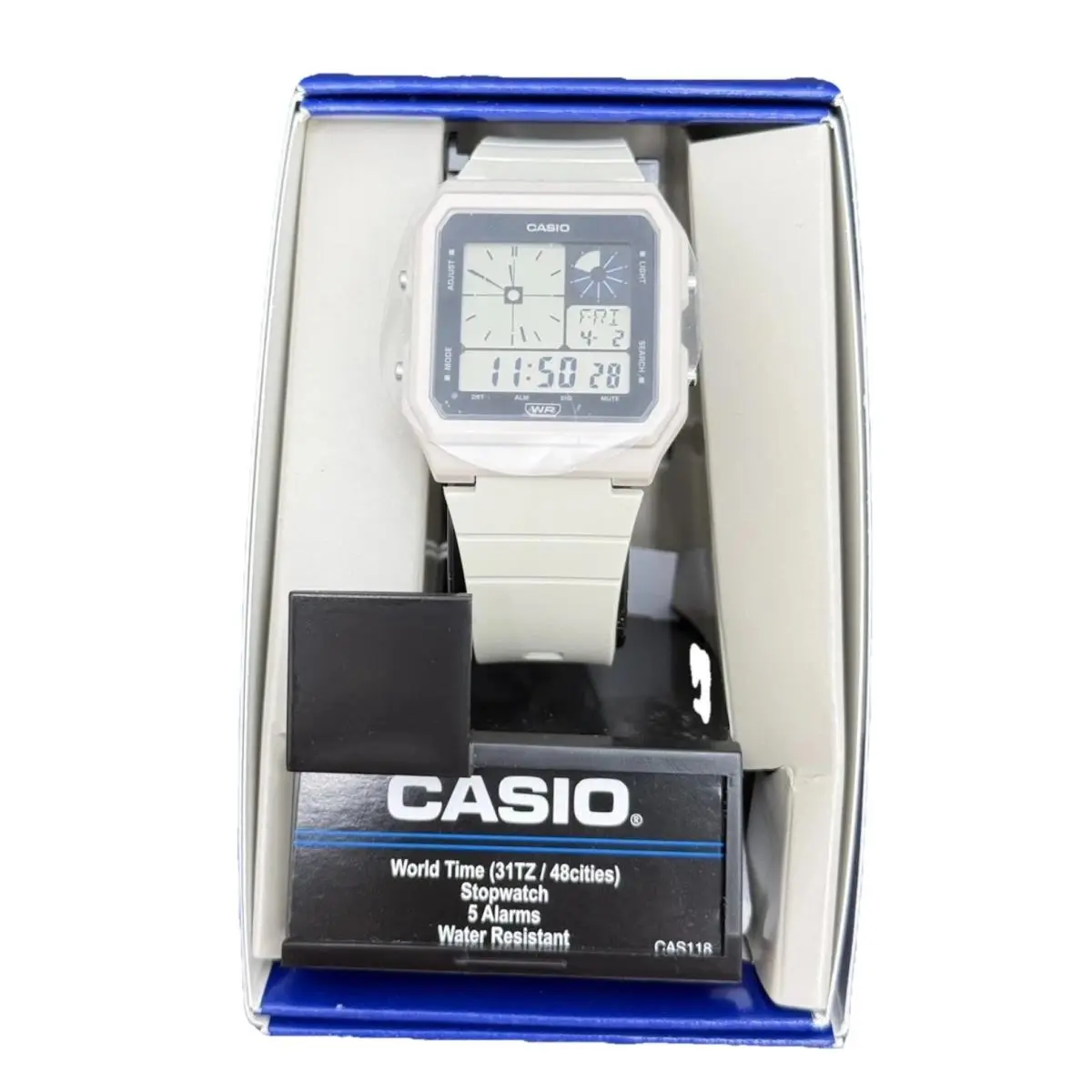Casio LF-20W-8AKC Retro Vintage Series Twin Graph Digital Watch White Gray