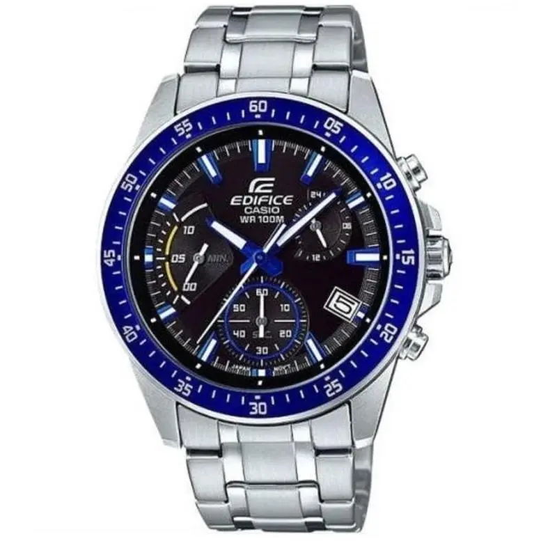 Casio Edifice Men`s Chronograph Blue Dial Stainless Steel Watch EFV-540D-1A2