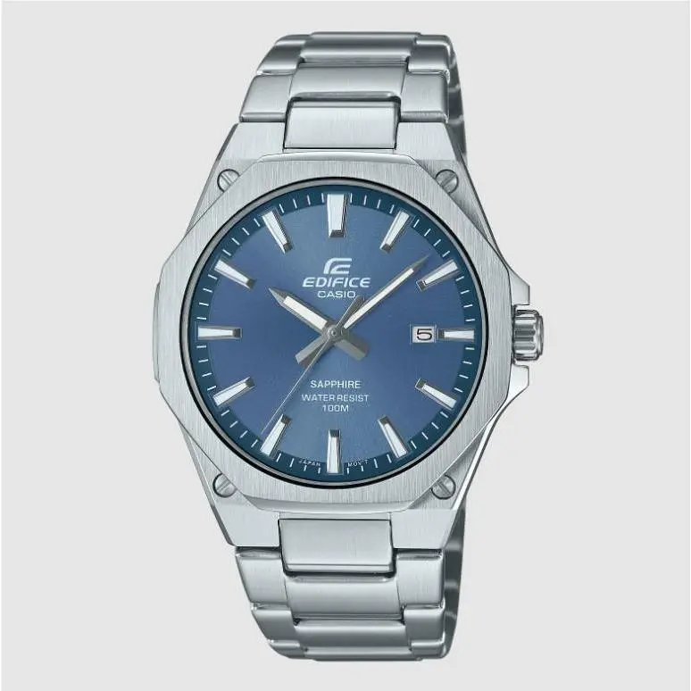 Casio Edifice Men`s Slim Blue Dial Stainless Steel Watch EFR-S108D-2A