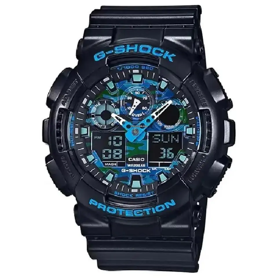 Casio Men`s G-shock Analog Digital Blue Quartz Watch - GA-100CB-1ADR