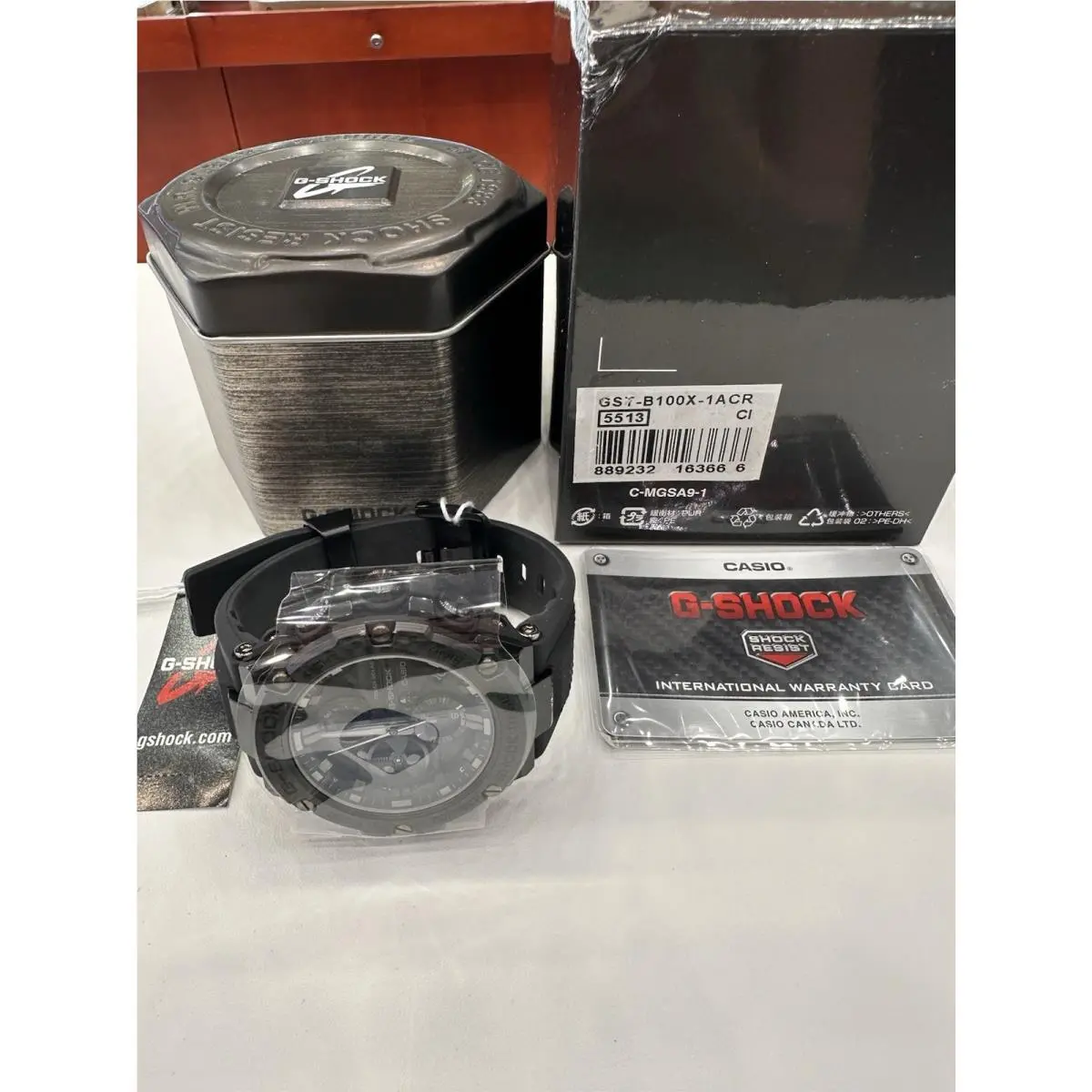Casio G Shock Watch GST-B100X-1ACR with Card Super Rare