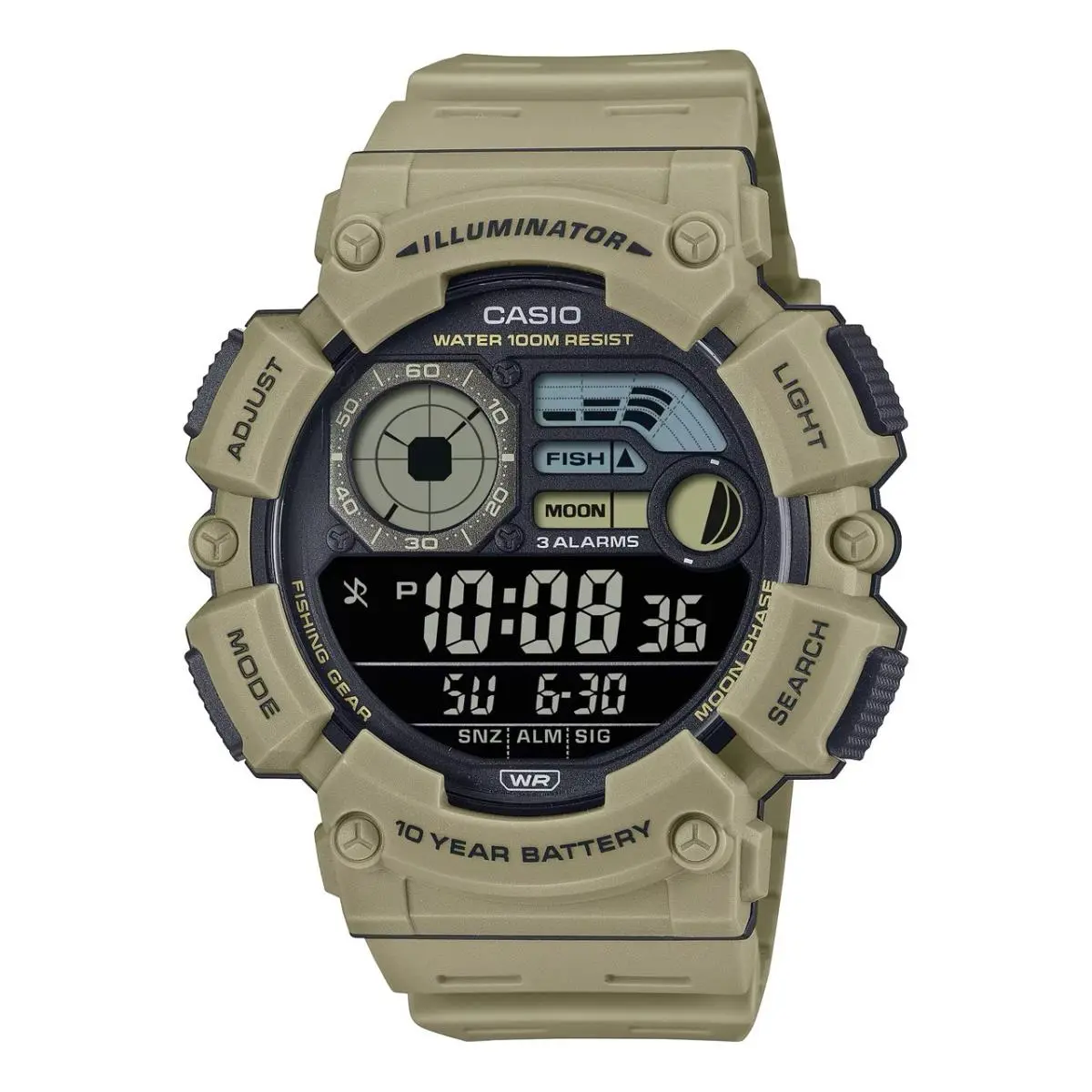 Casio Men`s Digital Watch with Beige Band- WS-1500H-5BVCF