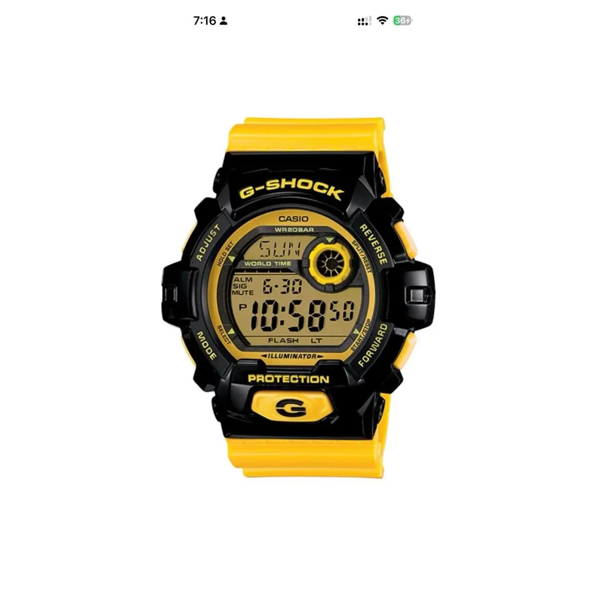 G-shock G-8900SC-1Y Classic Series Men Black Yellow Digital Watch by Casio