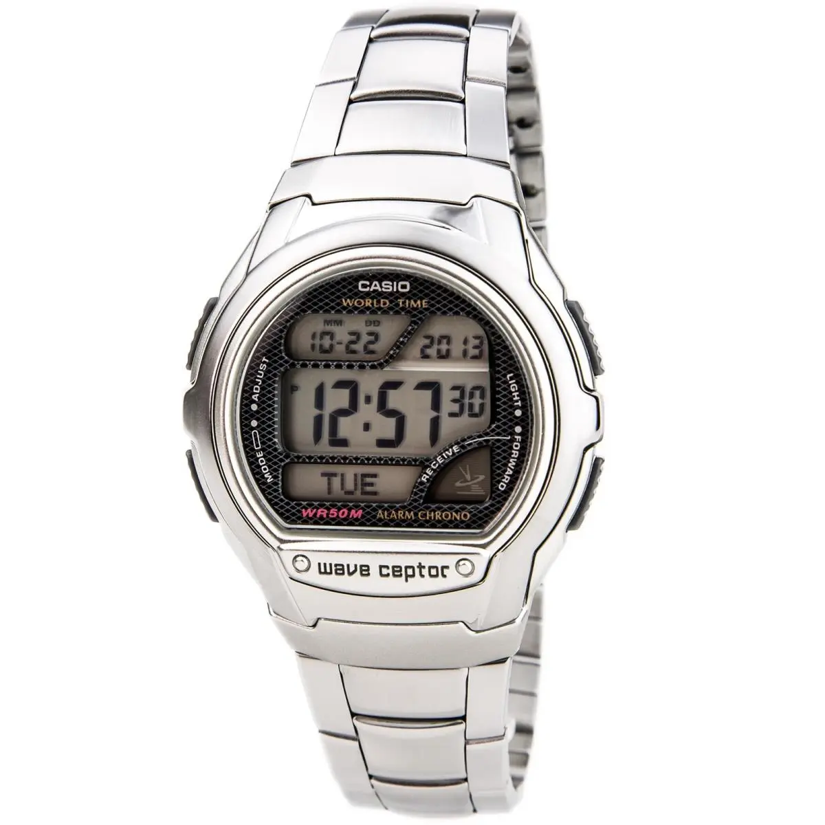 Casio WV58DA-1A Men`s Digital Illuminator SS Bracelet Chrono Watch - Dial: Grey, Band: Silver