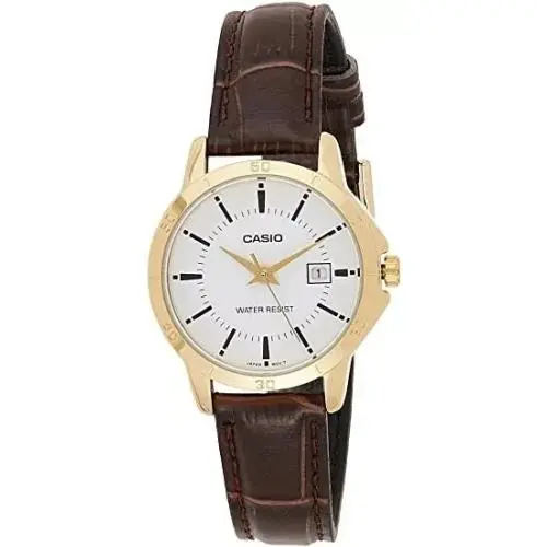 Standard Analog Gold Tone Leather Strap Ladies Watch LTP-V004GL-7A by Casio