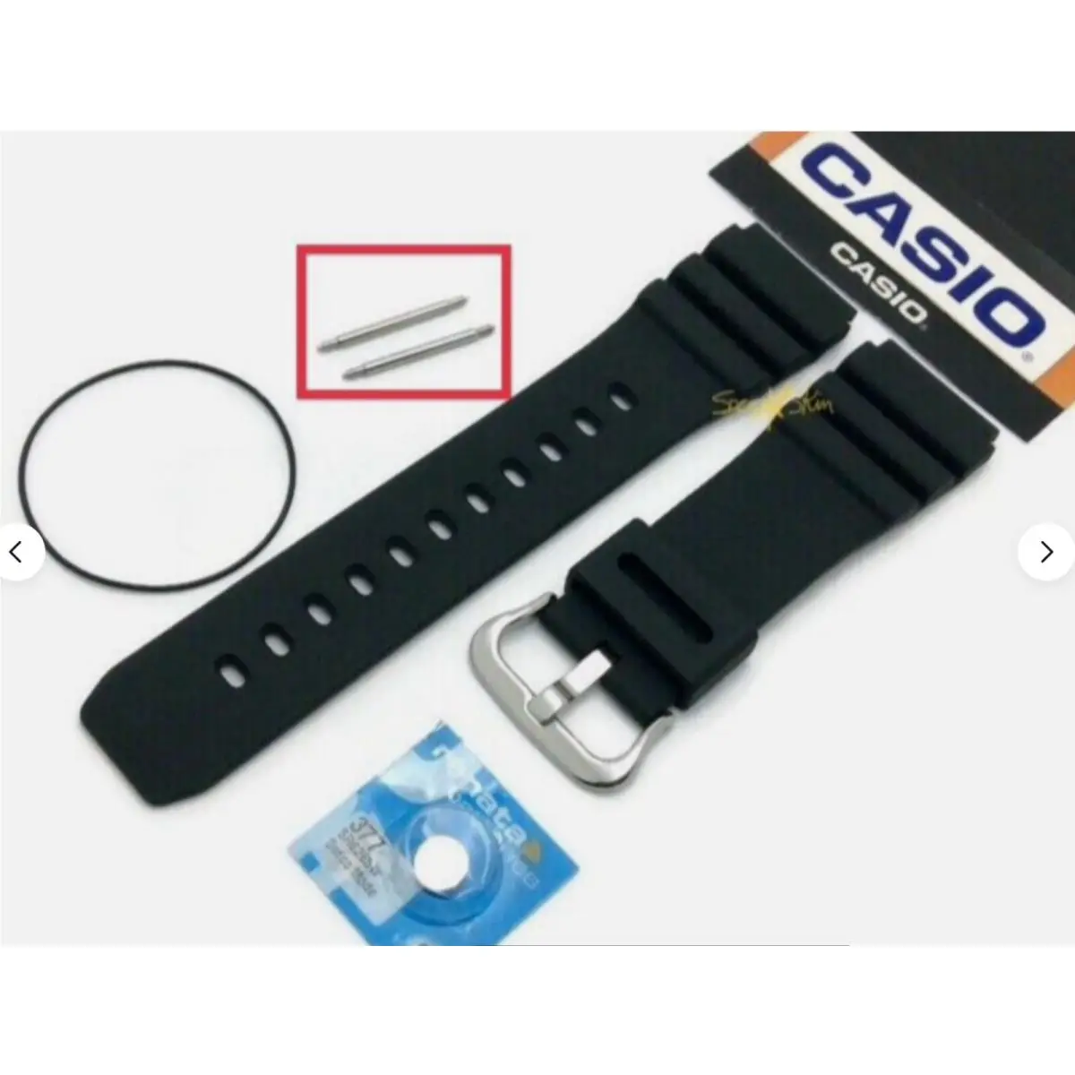 Casio Watch Band Diver MDV-106-1AV MDV107 Rubber Strap+ Pins+gasket
