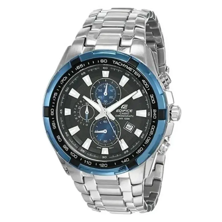 Edifice Men`s Chronograph Blue Dial Stainless Steel Watch EF-539D-1A2 by Casio