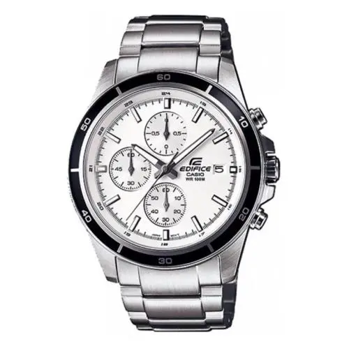 Casio Edifice Men`s Chronograph White Dial Stainless Steel Watch EFR-526D-7A