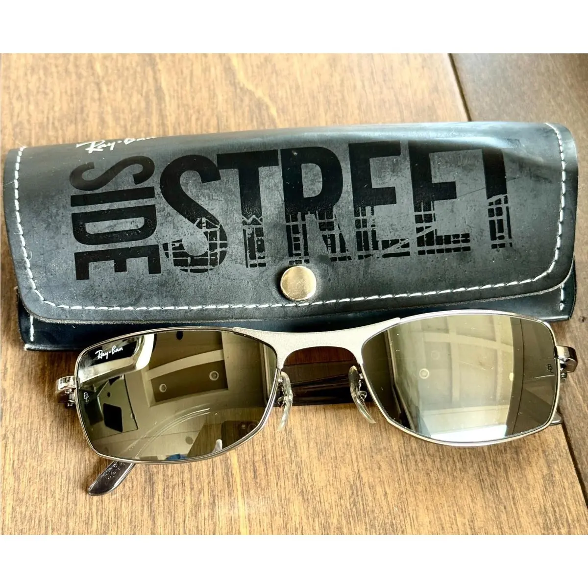 Vintage B L Ray-ban Gunmetal Mirror Sidestreet W2341 Square Sunglasses Usa
