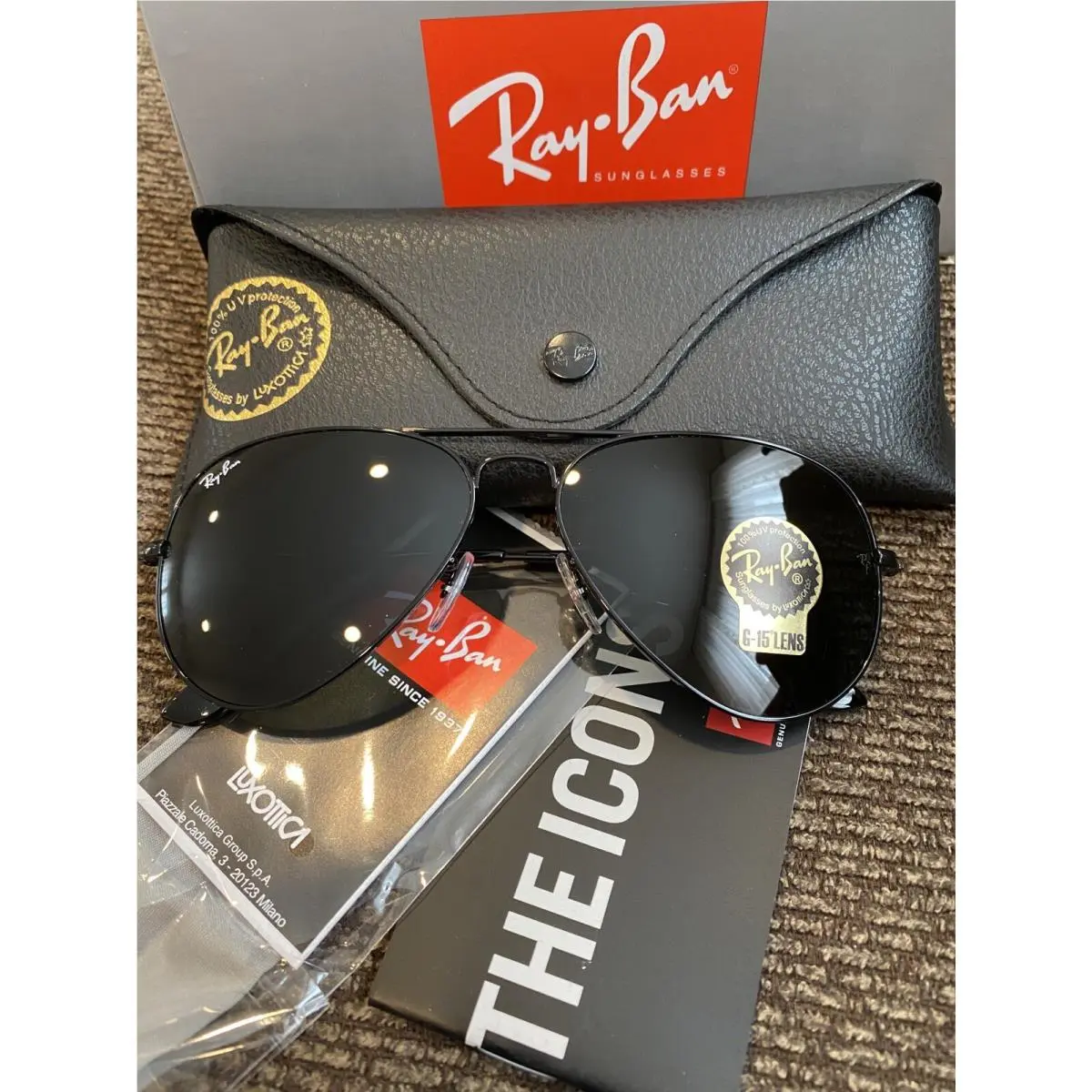 Ray-ban Aviator Pilot RB3025 All Black Sunglasses 58mm