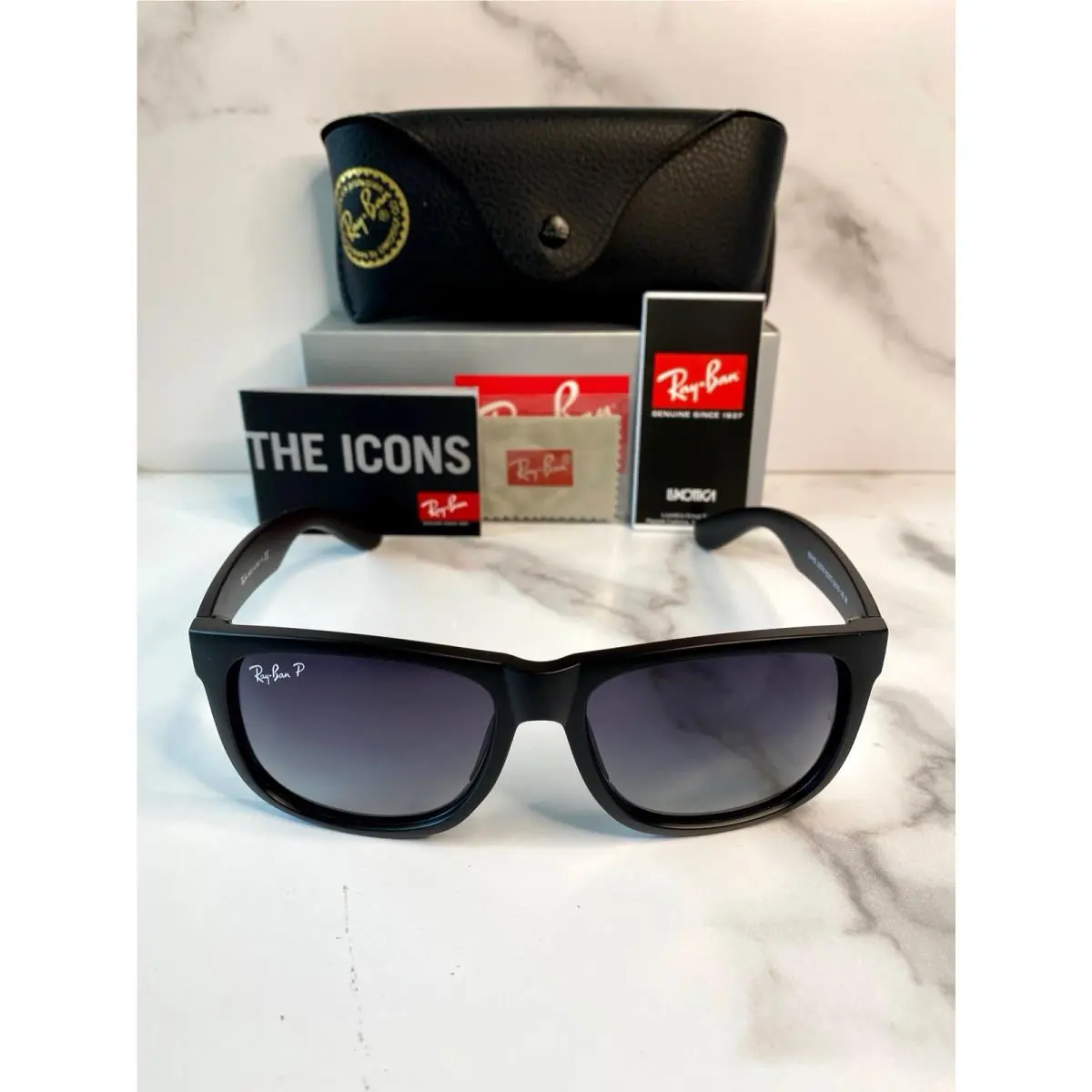 Ray-ban RB4165 622/T3 Justin Polarized Sunglasses Grey Classic Frame 54mm