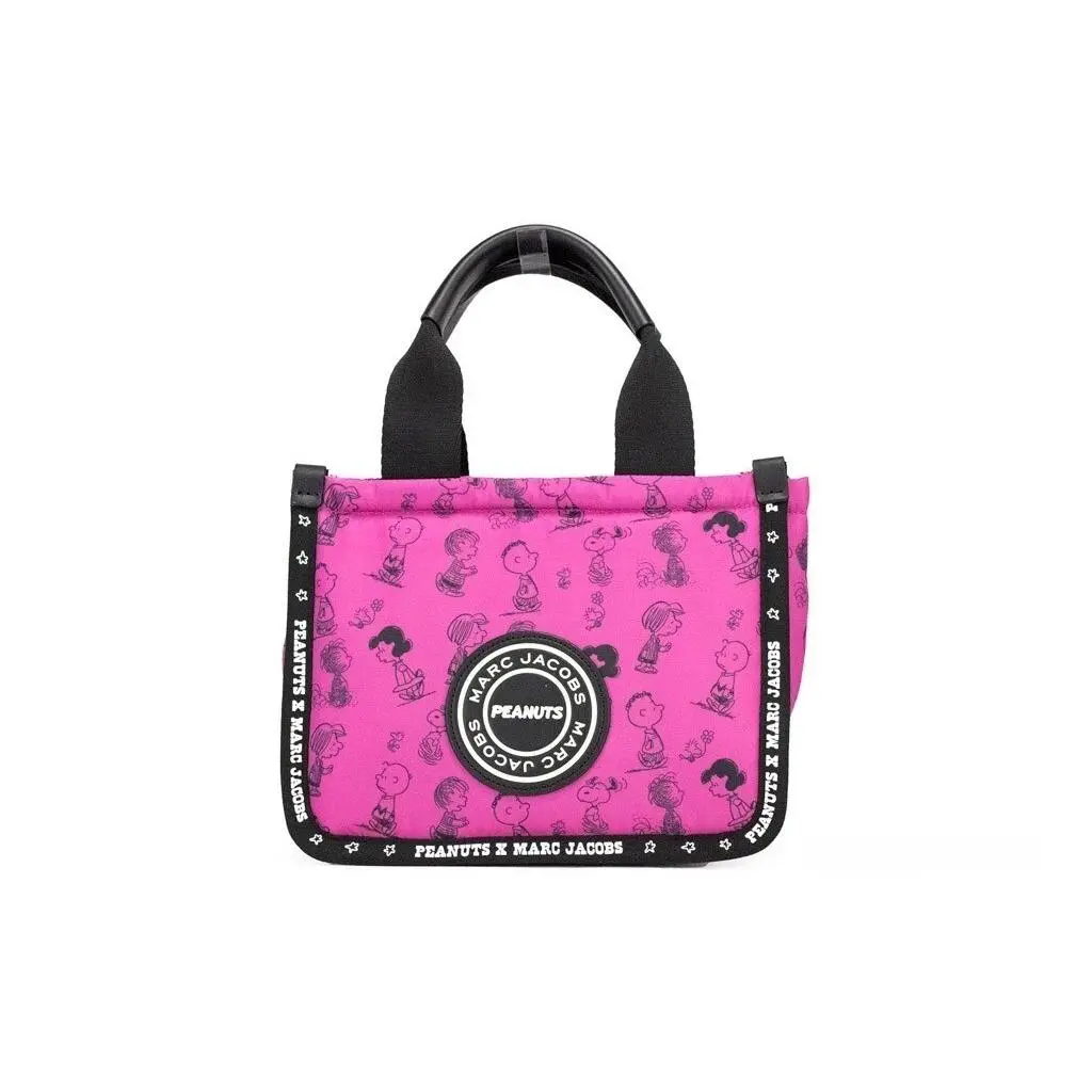 Marc Jacobs X Peanuts Mini Fuchsia Fedora Puffy Nylon Tote Convertible Handbag