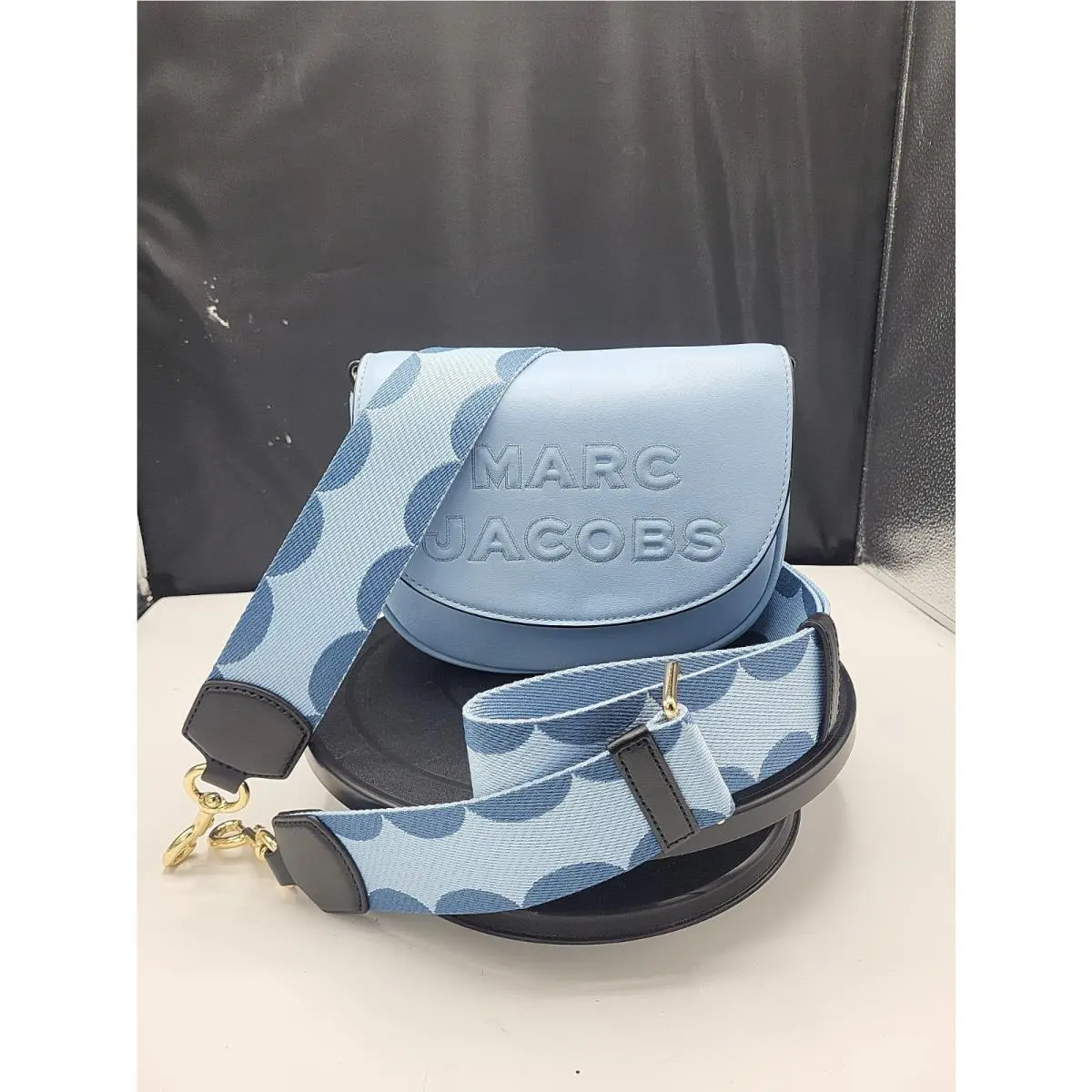 Marc Jacobs Flash Saddle Bag Crystal Blue Crossbody Bag Shoulder Bag