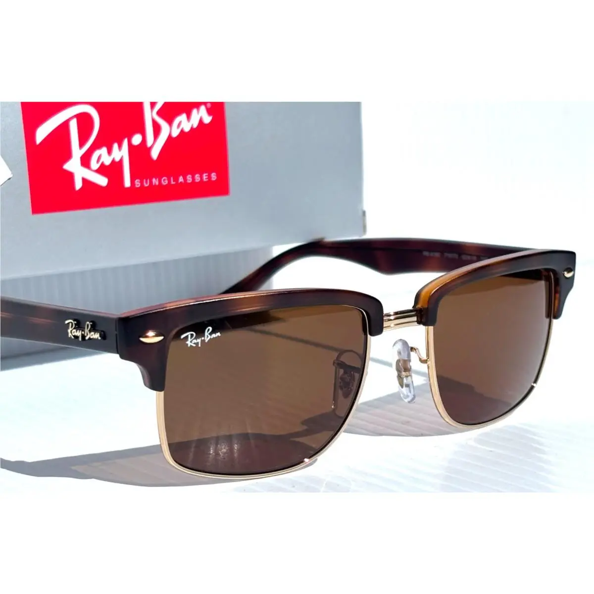 Ray Ban Clubmaster Gold Havana UV Protective Brown Sunglass RB4190 710/73