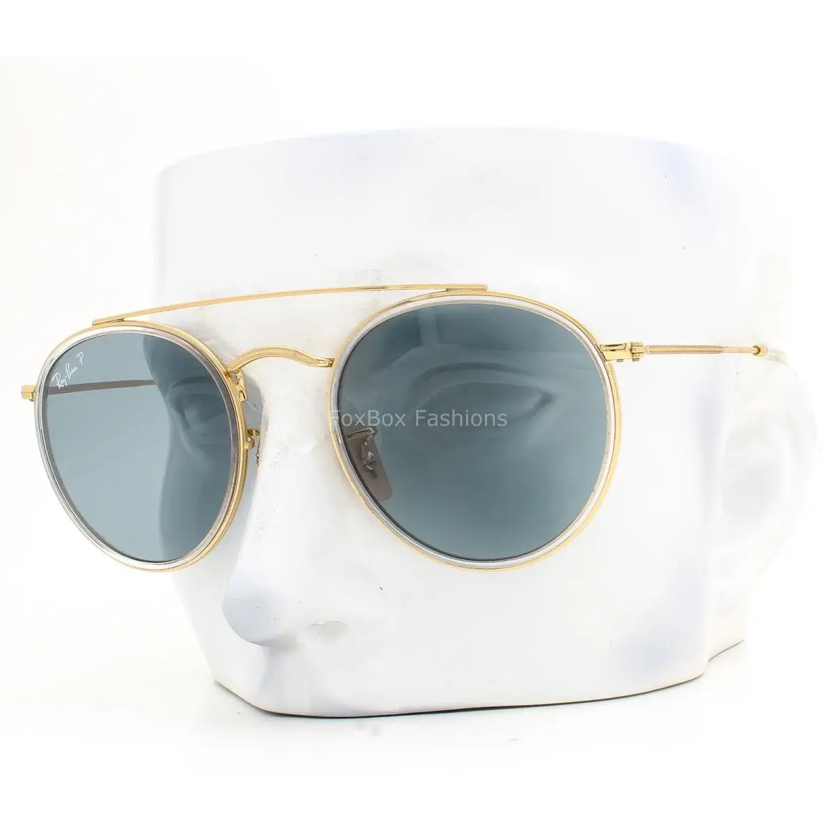 Ray-ban Sunglasses RB3647N 001/02 Shiny Gold Polarized Glass 51mm with Case