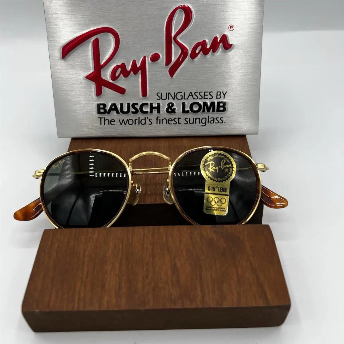Vintage Ray-ban B L Usa Round 47mm Sunglasses W1675 Nos