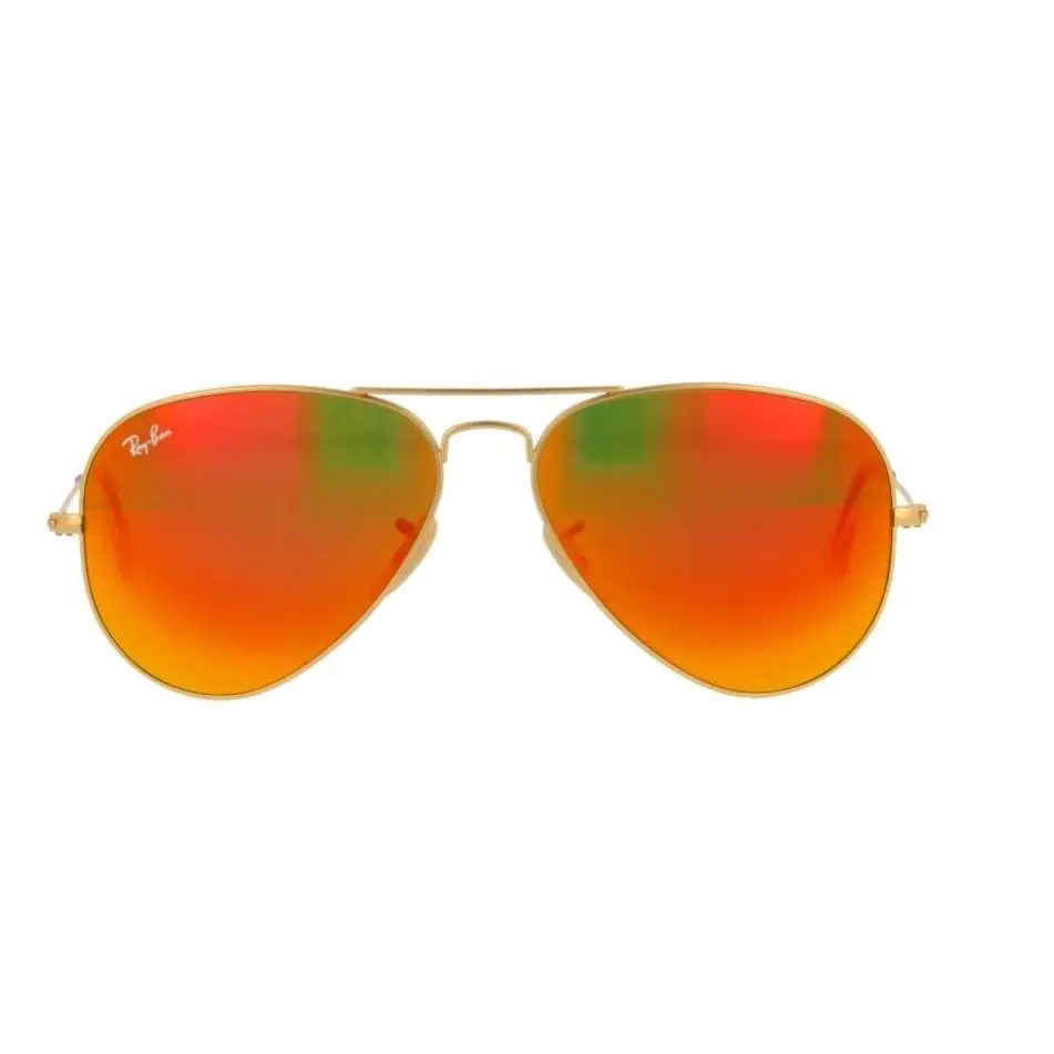 Ray-ban RB3025 112/69 Matte Gold Aviator Flash Orange Mirror 58-14-135