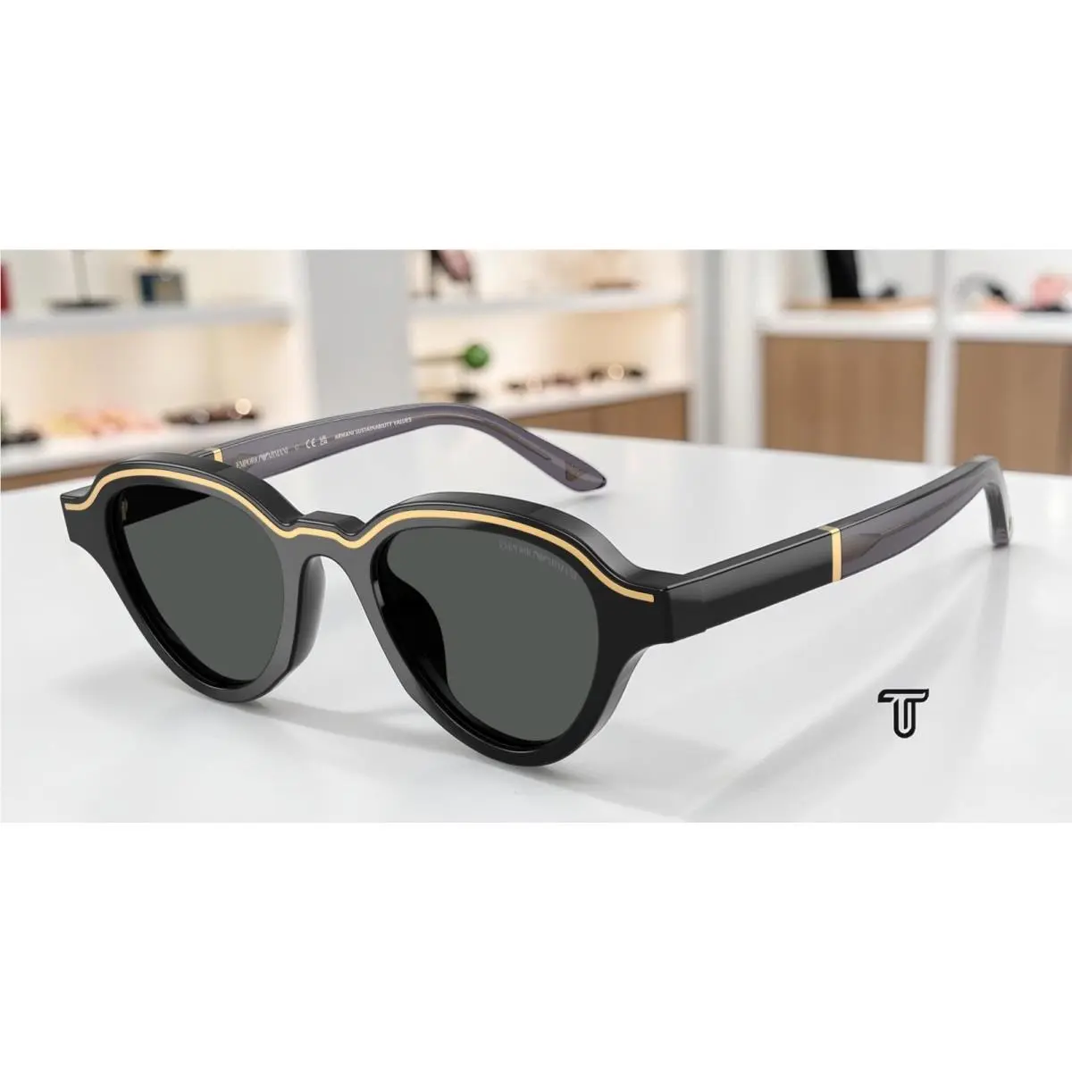 EA4264U 501787 Shiny Black Dark Grey 47 mm Men`s Sunglasses by Emporio Armani