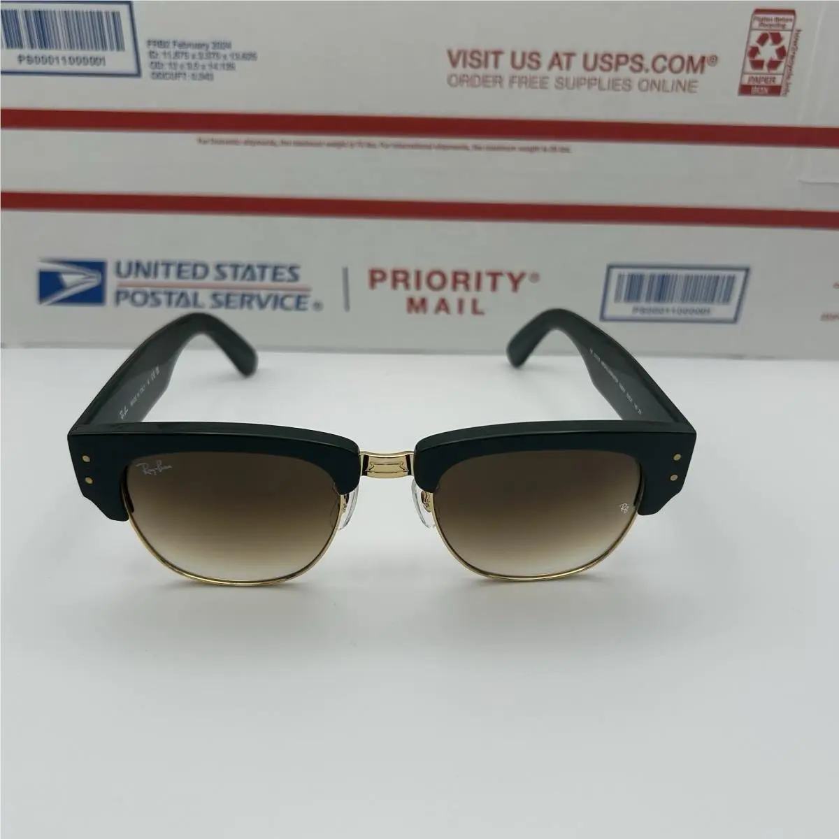Ray Ban Mega Clubmaster Sunglasses RB0316-S 1368/51 Green Frame Brown Lenses