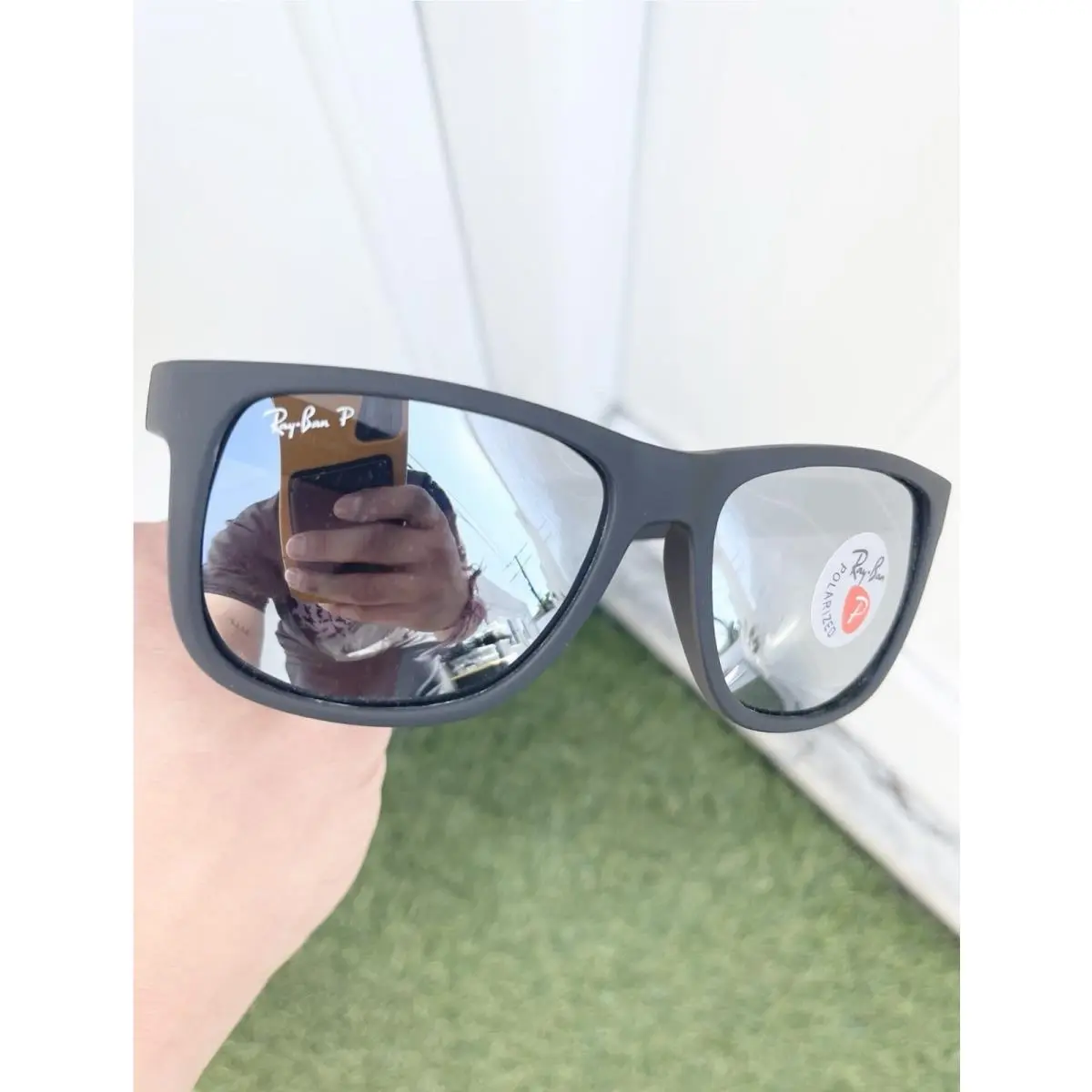 Ray Ban Justin Polarized RB4165 4165 Black Chrome Lens Size 55/16 by Ray-Ban