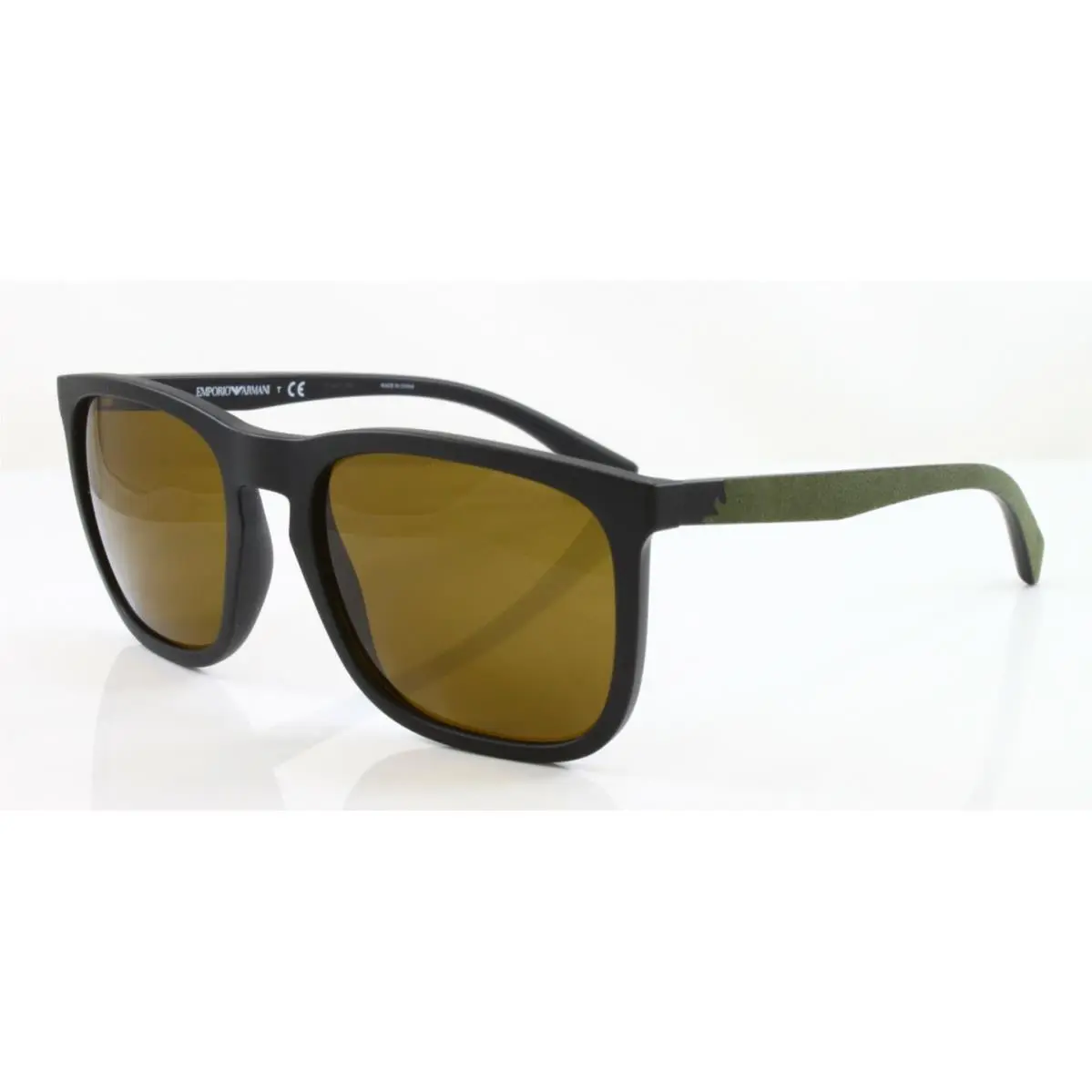 Men`s Sunglasses EA4132-504273 Matte Black 57mm Square Plastic by Emporio Armani