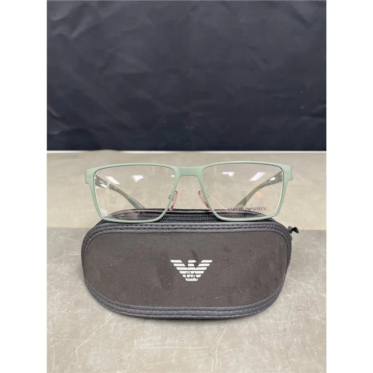 Emporio Armani Glasses Male Green 55 MM - Demo Lenses