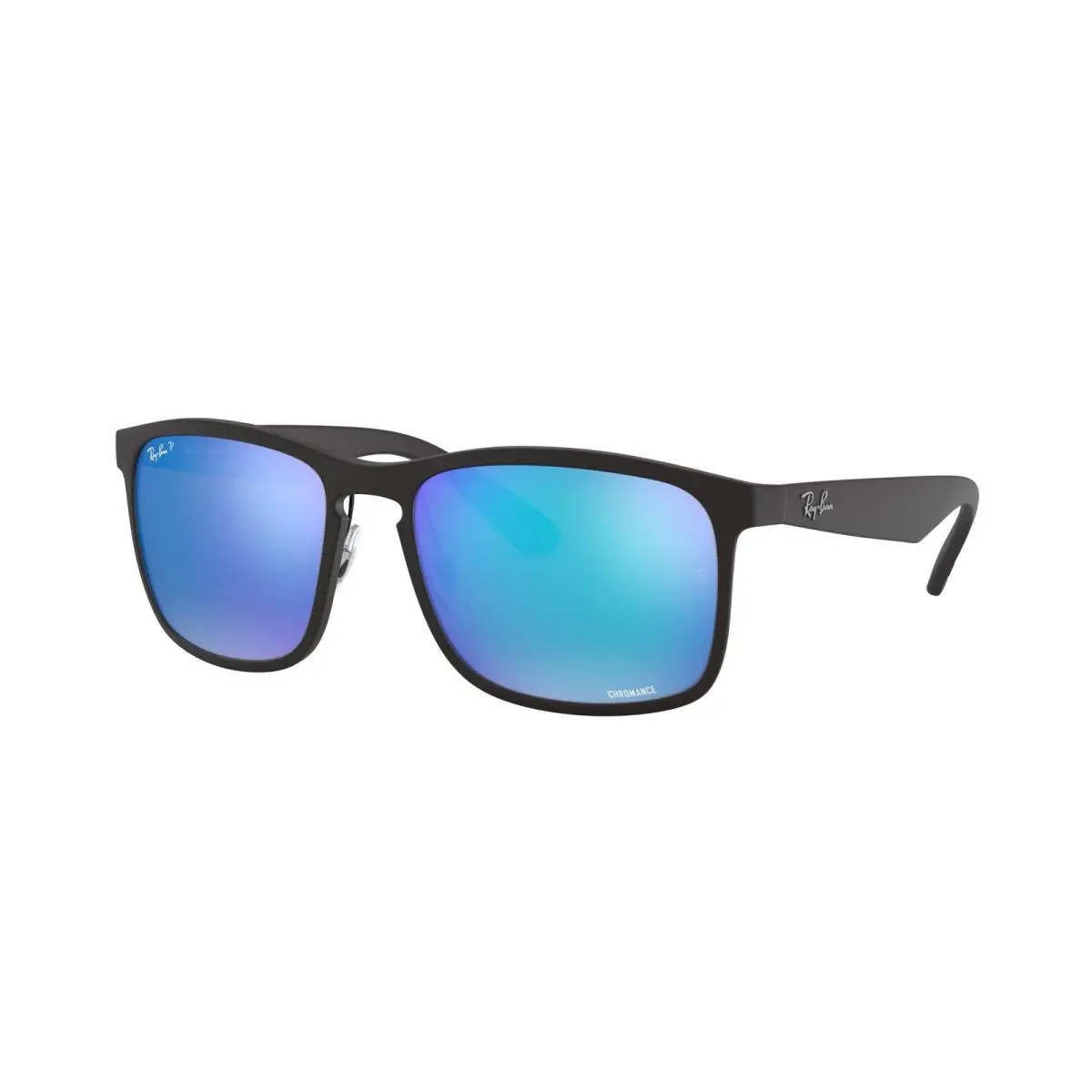 Ray-ban Sunglasses For Men - 58 mm Matte Black/polarized Green Mirror Blue