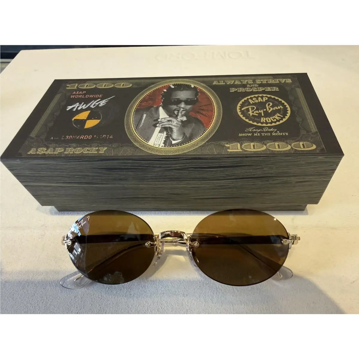 Ray Ban Sunglasses RB3929 001/83 Gold/dark Brown Polarized Lens