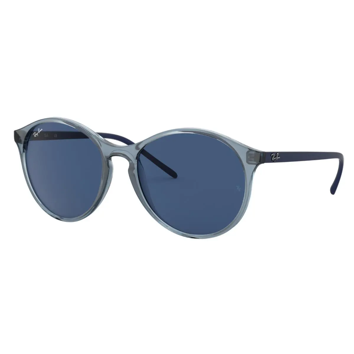Women`s Men`s Ray-ban RB4371 55mm Round Blue Sunglasses Made in Italy + Case