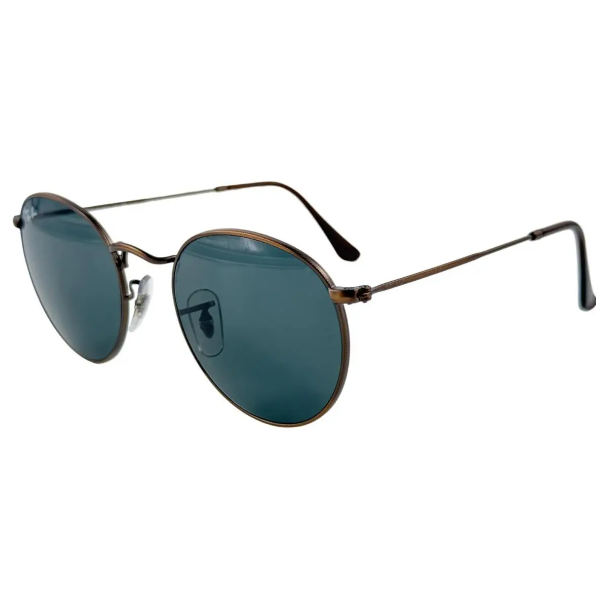 Ray Ban RB3447 Round Metal Sunglass 9230/R5 Brown Copper 50-21 Dk Gray w Case - Frame: Brown, Lens: Gray