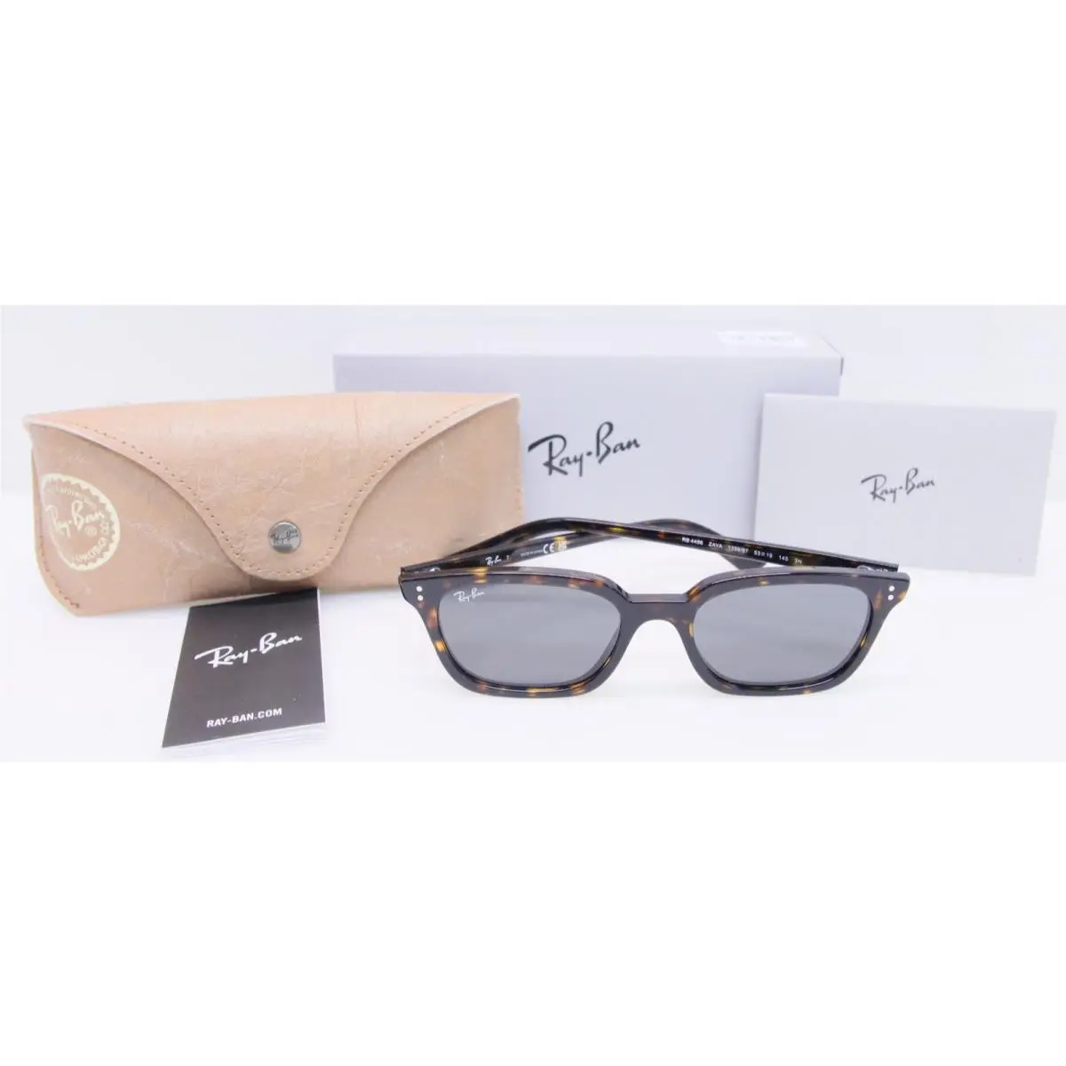 Ray-ban Zaya RB4456 1359/87 Havana Frames Grey Lenses 53mm Sunglasses