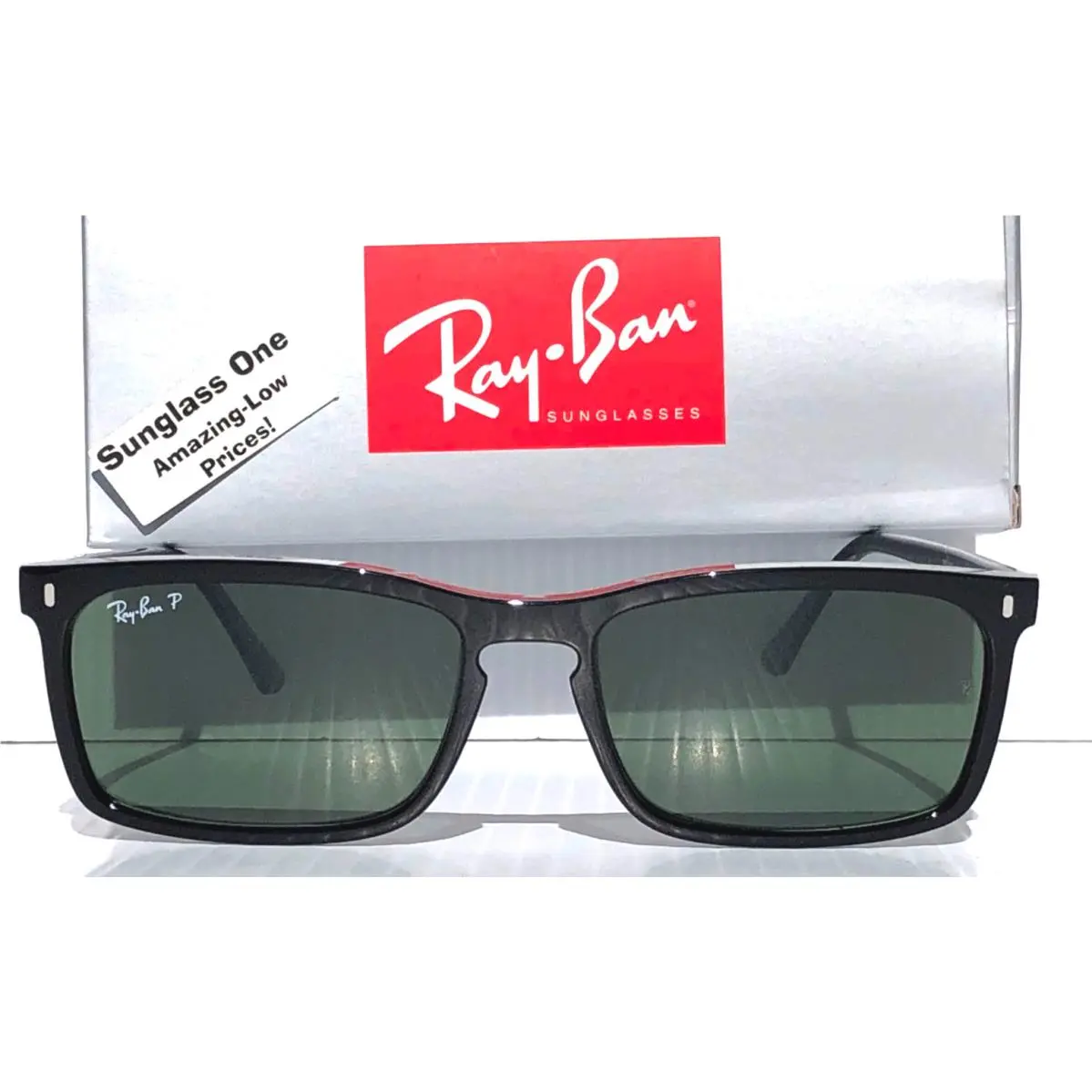 Ray Ban Polished Black with Polarized Green Lens Sunglass RB 4435 901