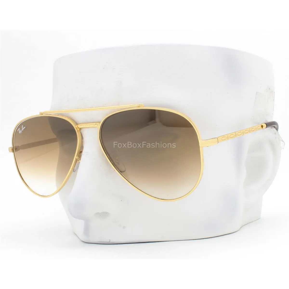 Ray-ban Aviator Sunglasses RB 3625 001/51 Shiny Gold Brown Glass 58mm W/case