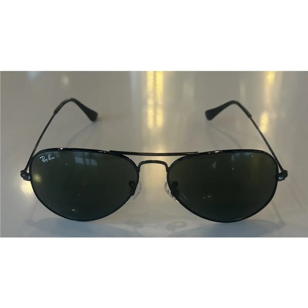Ray-ban Sunglasses RB3025 Aviator Classic Black Frame Green Lenses 55mm Unisex