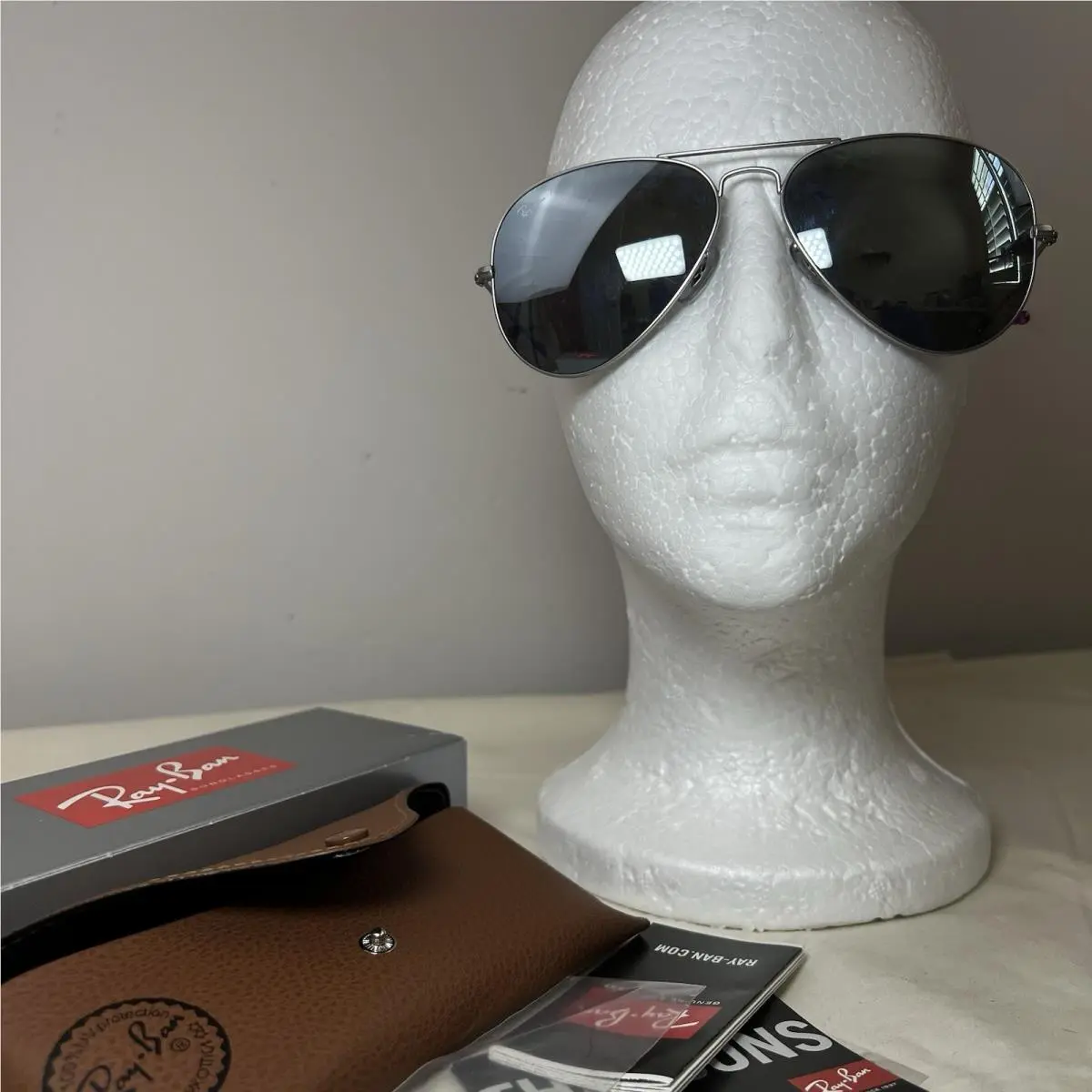 Ray-ban Sunglasses Polarized RB3025 Aviator Large 019/W3 Silver Grey Mirror 58mm