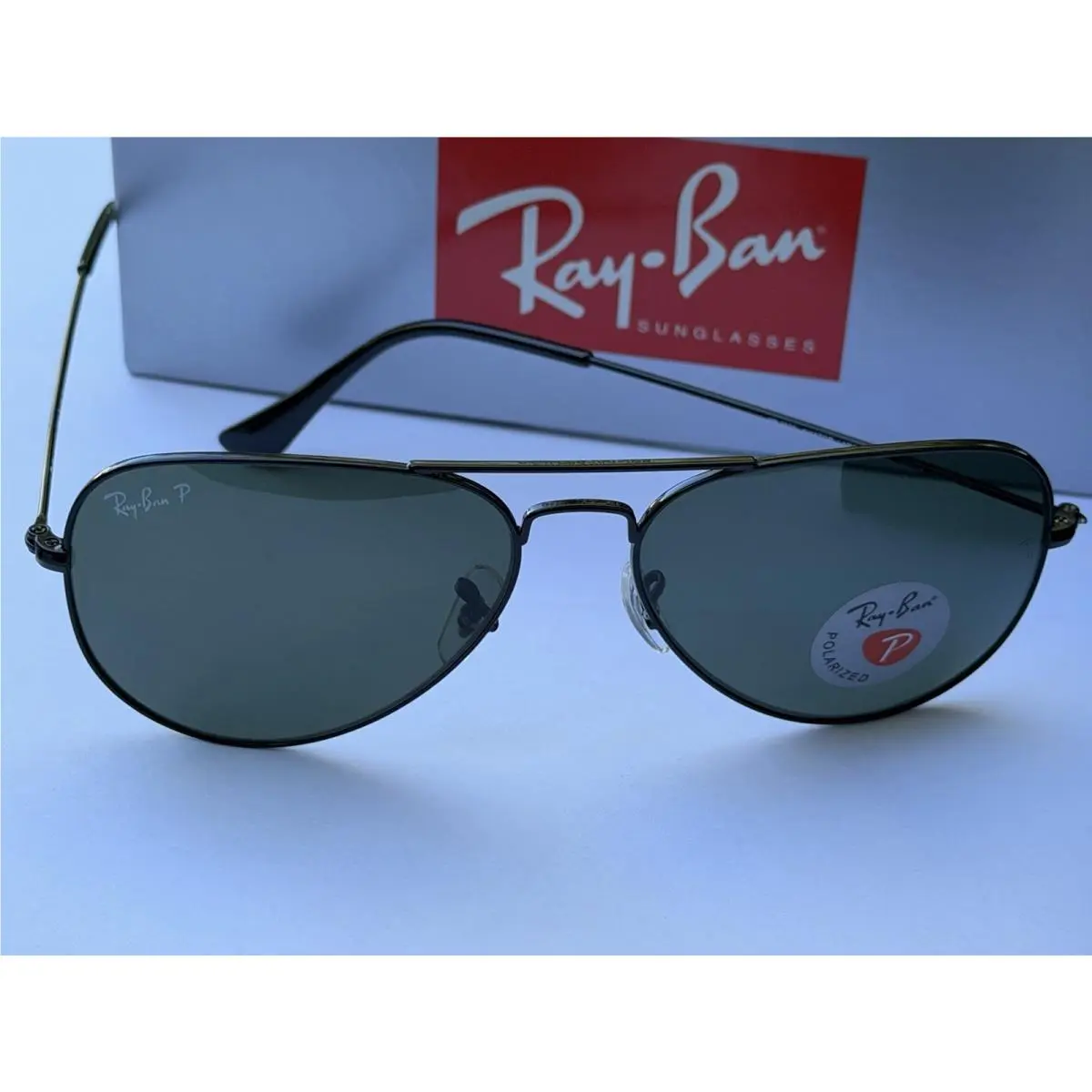 Ray-ban RB3025 004/58 Aviator Gunmetal with Polarized Green G-15 Sunglasses 58mm